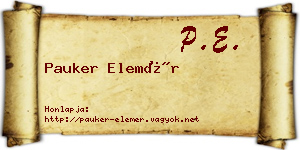 Pauker Elemér névjegykártya