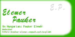 elemer pauker business card